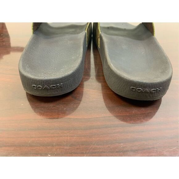 COACH Women's ULI Signature Sport Slide,Khaki/Black, Size 10 - Picture 3 of 5